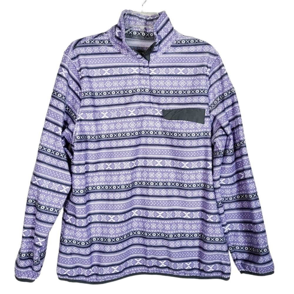 JACHS New York Cabin Collection Fleece Pullover Mock Neck